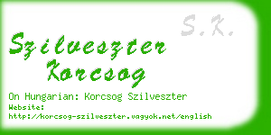 szilveszter korcsog business card